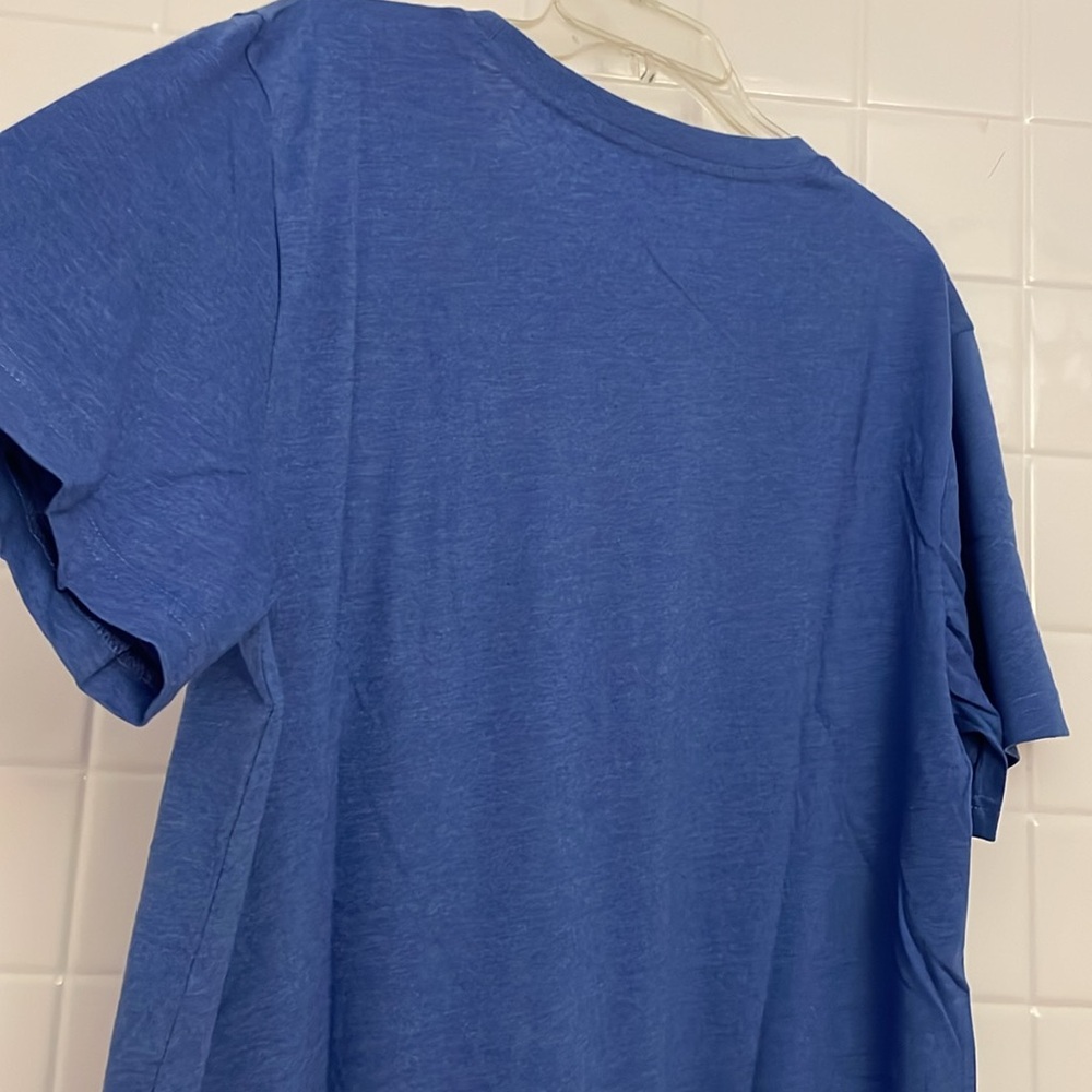PJ Place, large graphic sleep tee. Blue, rib knit crew neck. Tag-lees label - Picture 12 of 17